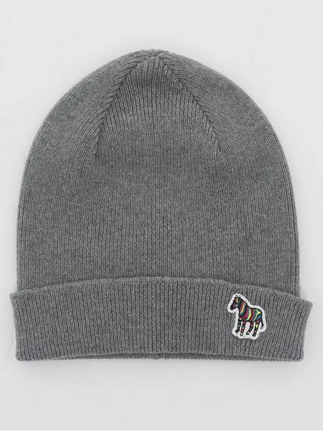 Zebra Patch Logo Beanie Grey - PAUL SMITH - BALAAN 3