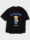 EL Study Bear Artwork Overfit Short Sleeve T-Shirt Black - ELIMENO - BALAAN 1