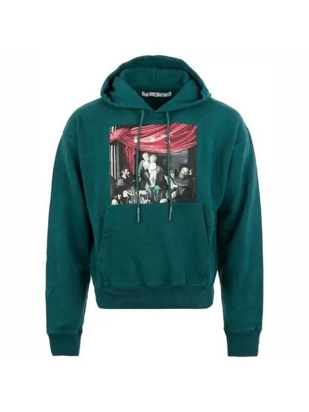 Caravaggio Painting Arrow Hoodie Dark Green - OFF WHITE - BALAAN 1