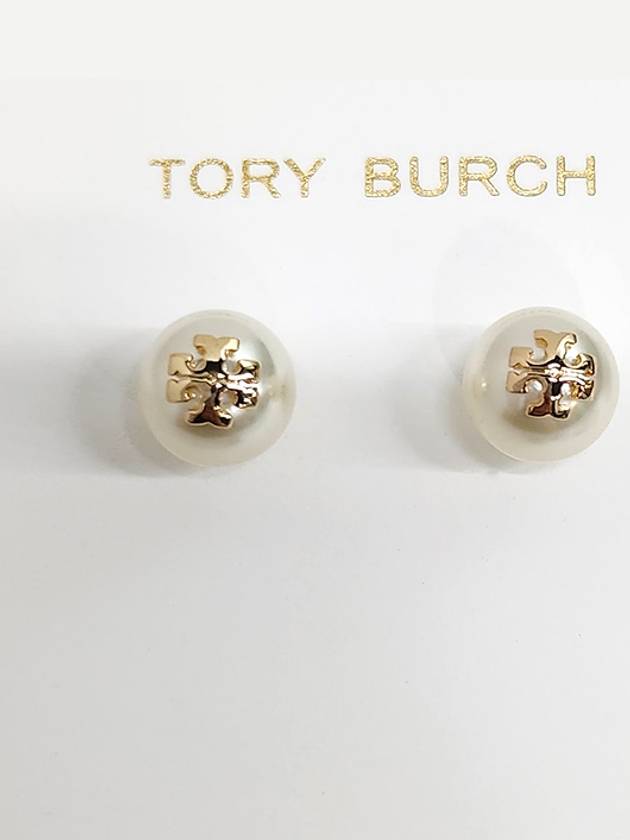 Crystal Pearl Stud Earring Gold - TORY BURCH - BALAAN 4