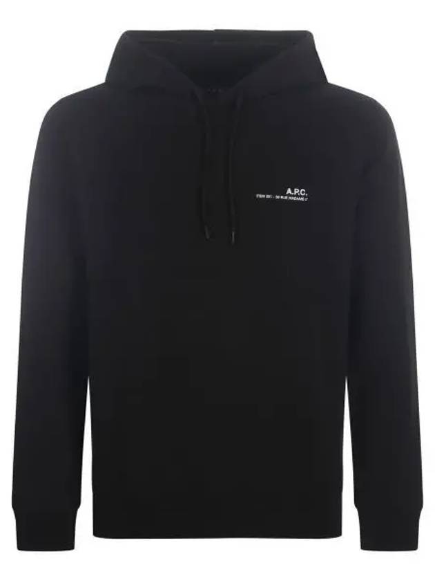 Item H Small Logo Cotton Hoodie Black - A.P.C. - BALAAN 2