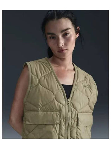 Sportswear Quilting Vest Neutral Olive - NIKE - BALAAN 1