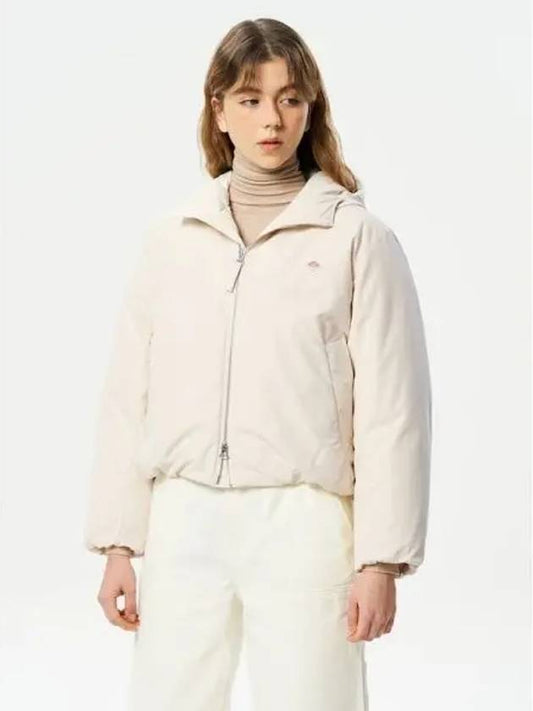 Women s Down Hooded Spring Fall Jacket Ivory Domestic Product - DANTON - BALAAN 1