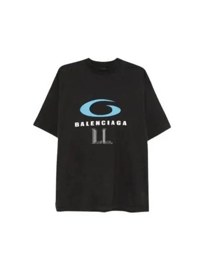 Logo Print Cotton Short Sleeve T-Shirt Black - BALENCIAGA - BALAAN 2