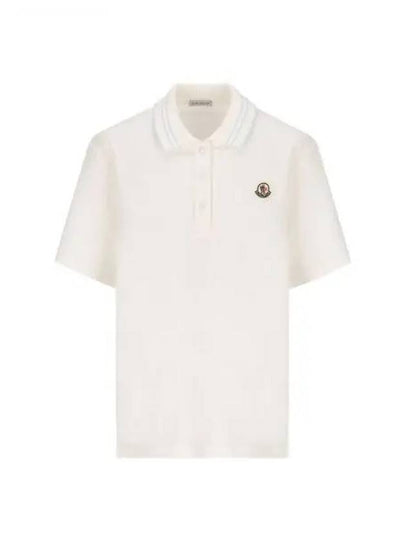 Logo Patch Short Sleeve Polo Shirt White - MONCLER - BALAAN 2