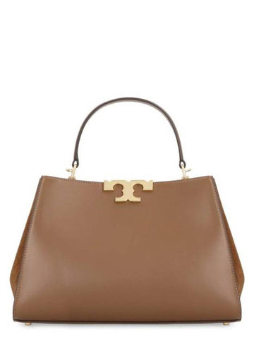 Eleanor Satchel Leather Tote Bag Brown - TORY BURCH - BALAAN 1