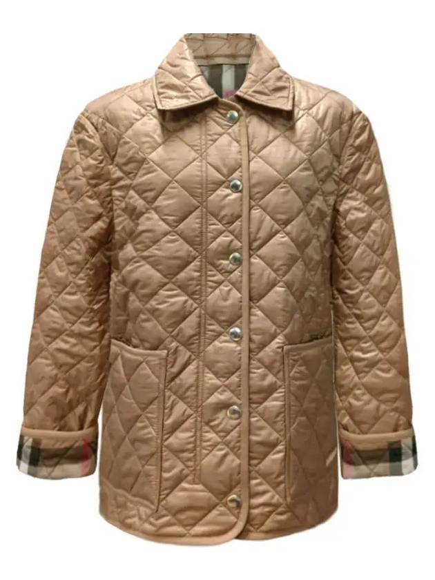 Darly Diamond Quilted Jacket Camel - BURBERRY - BALAAN 2