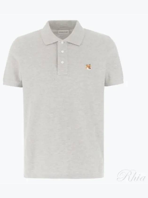 Fox Head Patch Cotton Polo Shirt Grey - MAISON KITSUNE - BALAAN 2