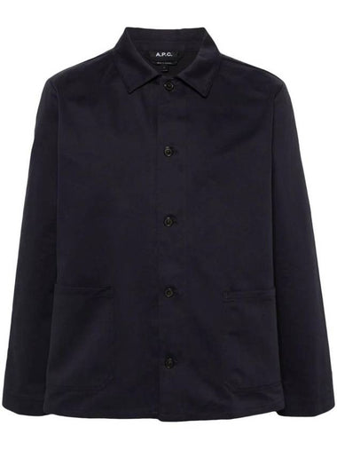 Kerlouan Logo Twill Shirt Jacket Dark Navy - A.P.C. - BALAAN 1