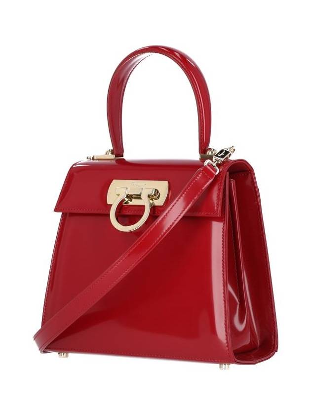 Iconic Top Handle Small Tote Bag Red - SALVATORE FERRAGAMO - BALAAN 3