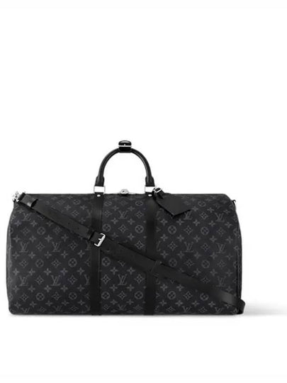 Keepall 55 Bandouliere Monogram Eclipse Duffel Bag Black - LOUIS VUITTON - BALAAN 2