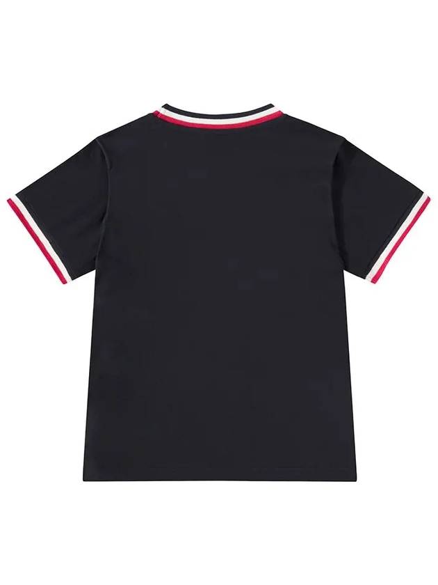 Kids Enfant Striped Cuffs Short Sleeve T-Shirt Navy - MONCLER - BALAAN 3