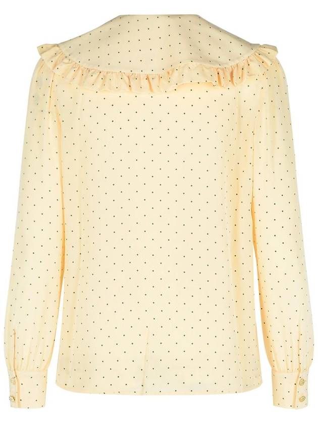 Alessandra Rich 'Polka' Cream Silk Shirt - ALESSANDRA RICH - BALAAN 3