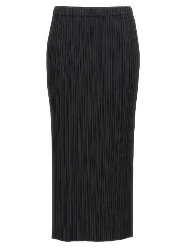 Pleats Basic Pencil Skirt Black - ISSEY MIYAKE - BALAAN 2