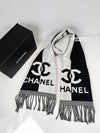 CC logo lettering wool muffler black AAA255 - CHANEL - BALAAN 6