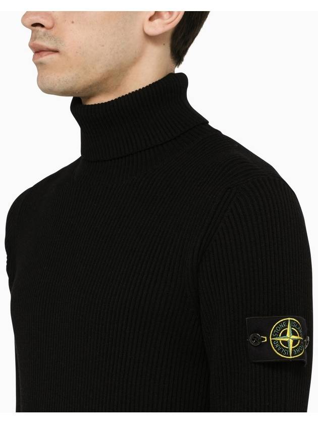 Wappen Patch Wool Turtleneck Black - STONE ISLAND - BALAAN 5