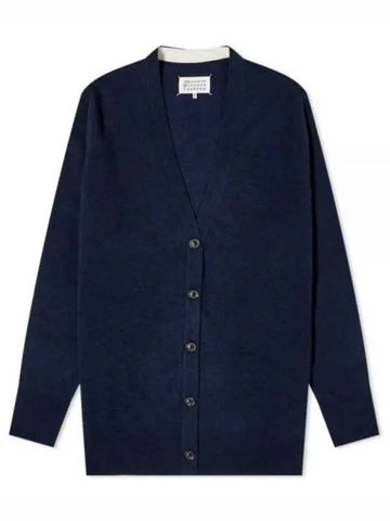 Stitched Lambswool Cardigan Navy S51HA1205 S18142 - MAISON MARGIELA - BALAAN 1