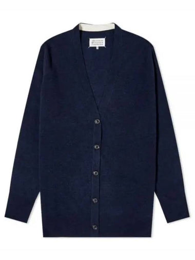 Stitched Lambswool Cardigan Navy S51HA1205 S18142 - MAISON MARGIELA - BALAAN 1