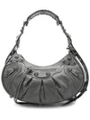 Le Cagole Small Leather Shoulder Bag Grey - BALENCIAGA - BALAAN 2