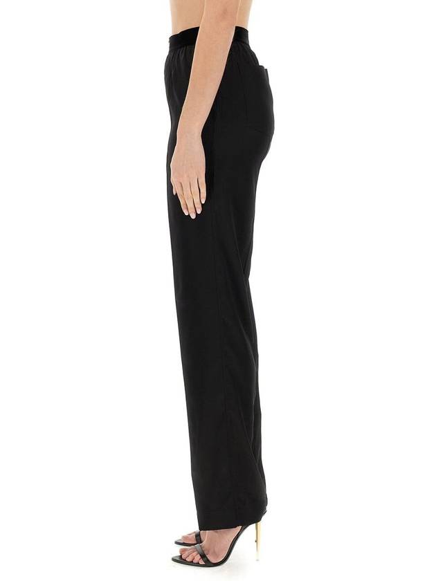 Women's Stretch Silk Straight Pants Black - TOM FORD - BALAAN 6