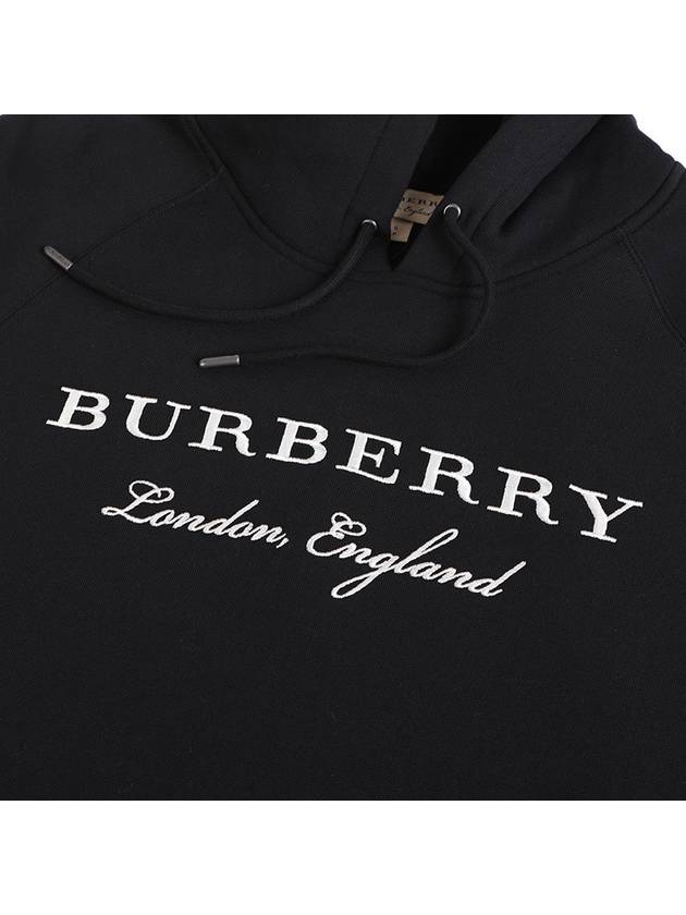 Lettering Embroidered Hoodie Black - BURBERRY - BALAAN 5