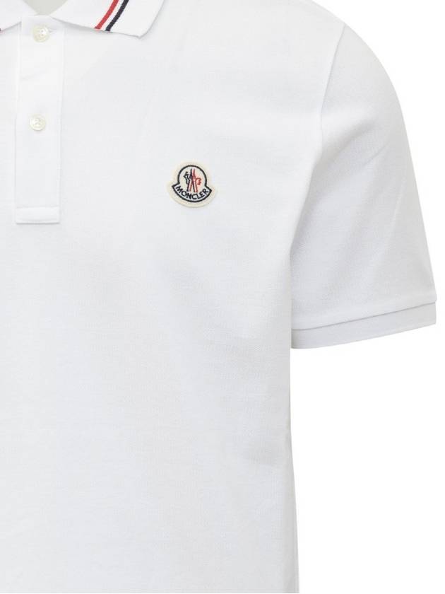 Logo Patch Polo Shirt White - MONCLER - BALAAN 4