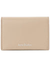 Folded Leather Card Wallet Taupe Beige - ACNE STUDIOS - BALAAN 2