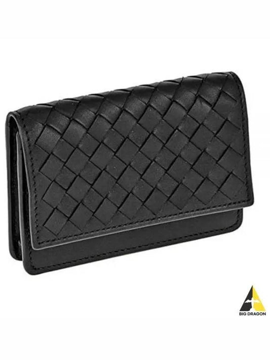 Intrecciato Flap Business Card Wallet Black - BOTTEGA VENETA - BALAAN 2