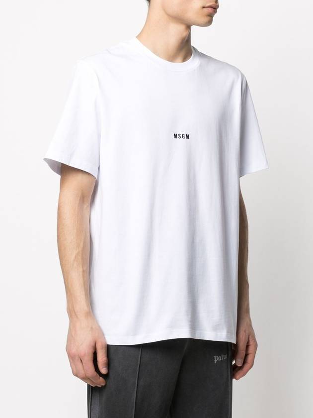Micro Logo Cotton Short Sleeve T-Shirt White - MSGM - BALAAN 4