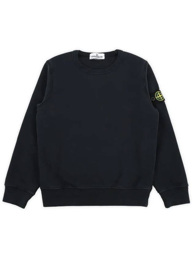 Kids Organic Cotton Fleece Sweatshirt Navy - STONE ISLAND - BALAAN 4