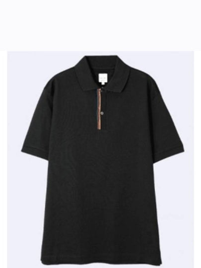 Signature Stripe Trim Polo Shirt Black - PAUL SMITH - BALAAN 2