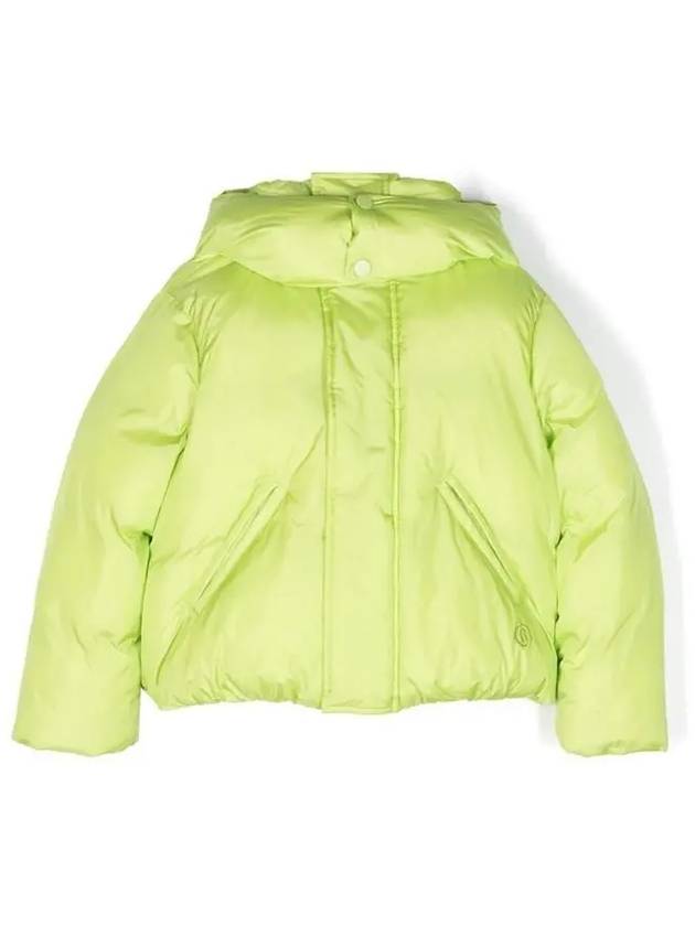 MM6 Margiela Kids Back Logo Hooded Padded Jacket Neon - MAISON MARGIELA - BALAAN 1