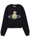 Logo Print Cotton Sweatshirt Black - VIVIENNE WESTWOOD - BALAAN 10