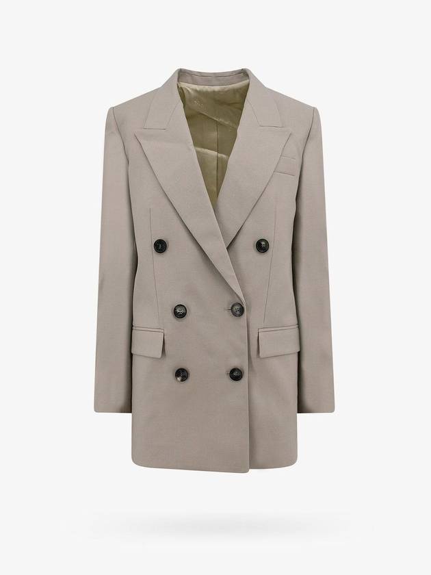 Nevimea Double Breasted Virgin Wool Blazer Jacket Beige - ISABEL MARANT - BALAAN 1