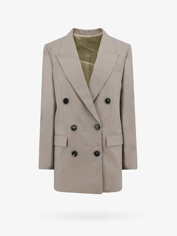 Nevimea Double Breasted Virgin Wool Blazer Jacket Beige - ISABEL MARANT - BALAAN 1