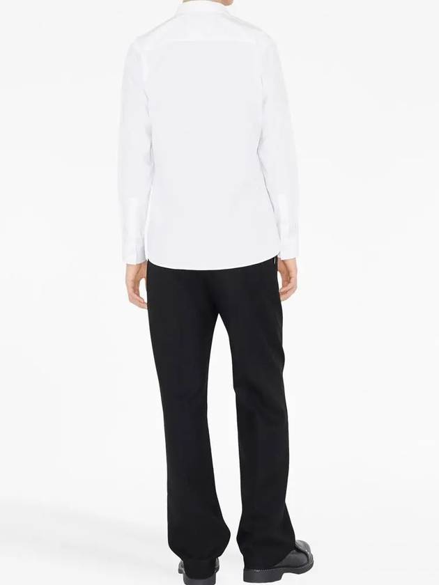 Plain Cotton Long Sleeve Shirt White - BURBERRY - BALAAN 5