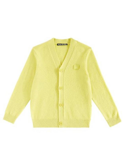 Face Logo V-Neck Cardigan Yellow - ACNE STUDIOS - BALAAN 2