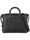 Classic Intrecciato Leather Silver Zipper Brief Case Black - BOTTEGA VENETA - 2