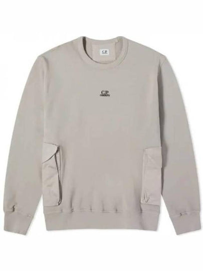 Cotton Fleece Mixed Pocket Sweatshirt Grey - CP COMPANY - BALAAN 2