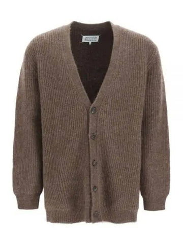 Wool alpaca V neck cardigan brown S50GP0295 S18145 - MAISON MARGIELA - BALAAN 1