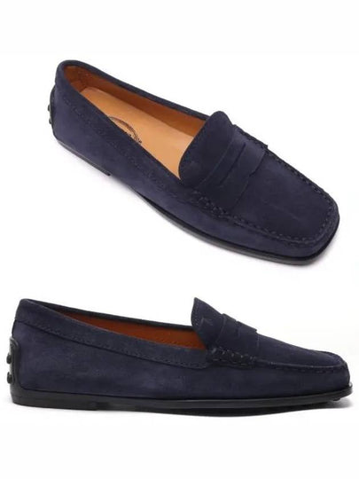 Women's City Gommino Suede Driving Shoes Navy - TOD'S - BALAAN 2