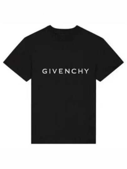 Archetype Logo Print Slim Fit Cotton Short Sleeve T-Shirt Black - GIVENCHY - BALAAN 2