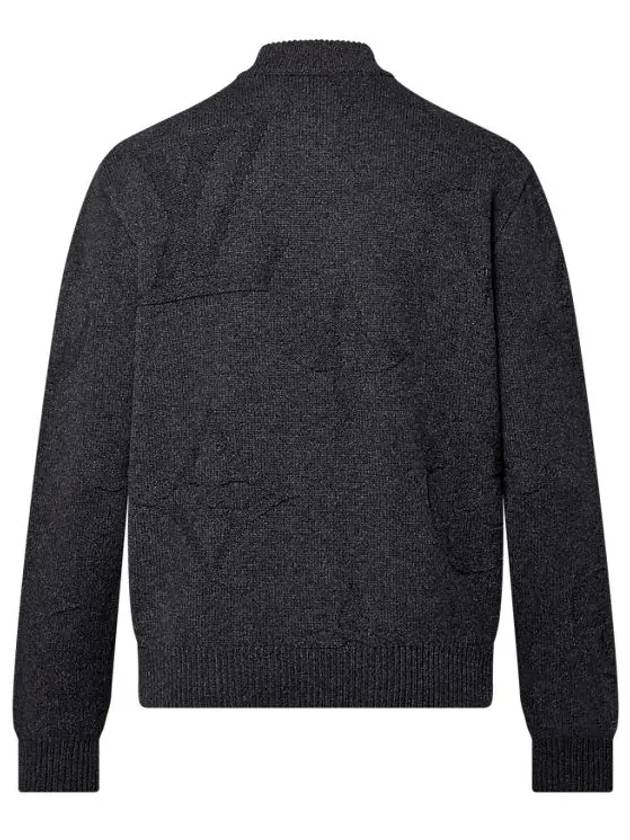 Monogram Jacquard Wool Half Zip Knit Top Grey - LOUIS VUITTON - BALAAN 4