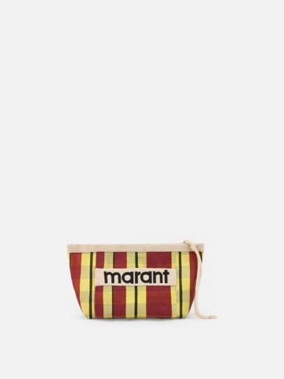 Embroidered Logo Pouch Bag Red Yellow - ISABEL MARANT - BALAAN 2