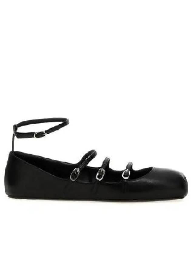 Buckled Straps Leather Ballerina Shoes Black - ALEXANDER MCQUEEN - BALAAN 2