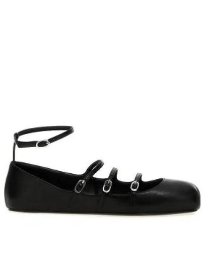 Buckled Straps Leather Ballerina Shoes Black - ALEXANDER MCQUEEN - BALAAN 2