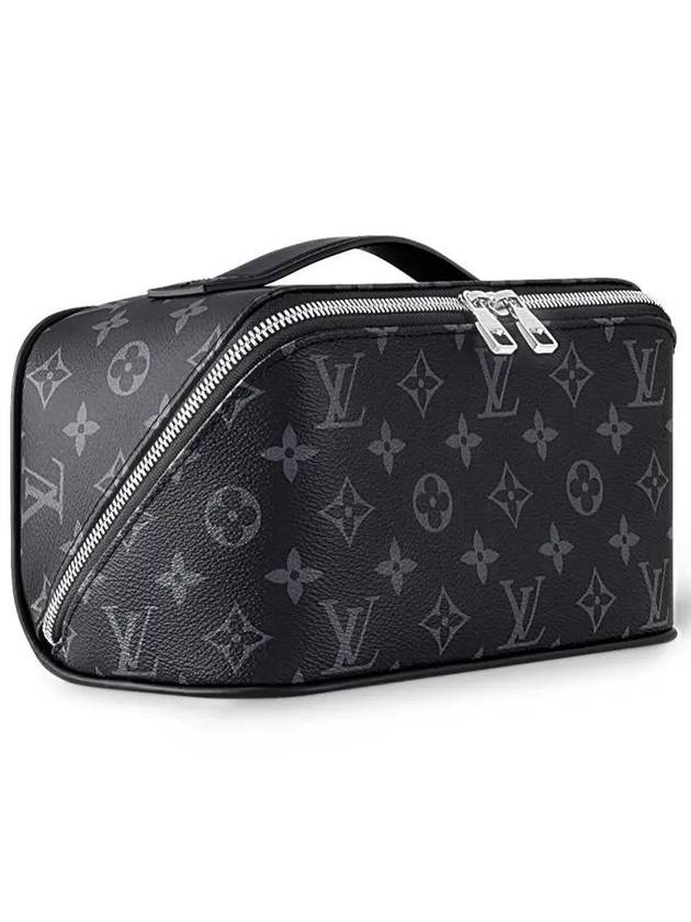 Toiletry Monogram Eclipse Coated Canvas Pouch Bag Black Grey - LOUIS VUITTON - BALAAN 3