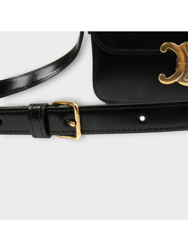 Teen Triomphe Shiny Calfskin Cross Bag Black - CELINE - BALAAN 6