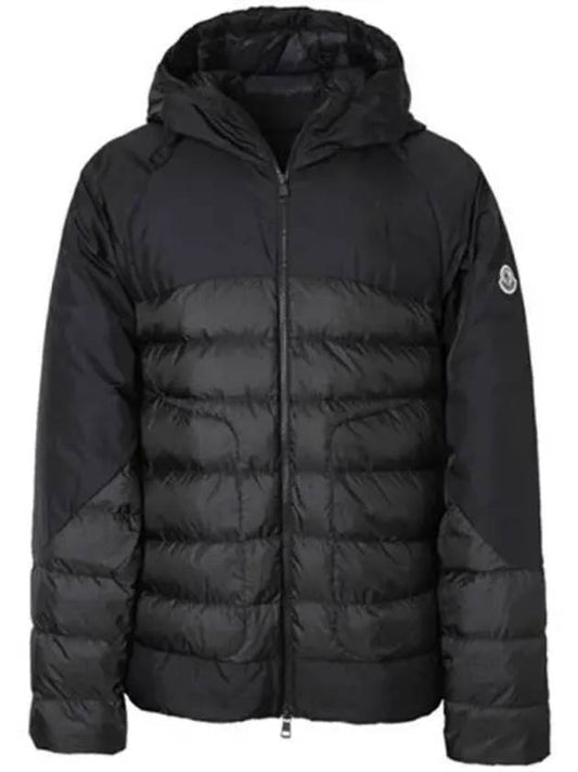 1A00071 596VN 999 GLOAS Logo Patch Down Hooded Jacket Black Men s TLS 271344 - MONCLER - BALAAN 1