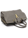 370698 Gray Calfskin Gold Plated Y Classic Cabochic Large Tote Bag - SAINT LAURENT - BALAAN 3